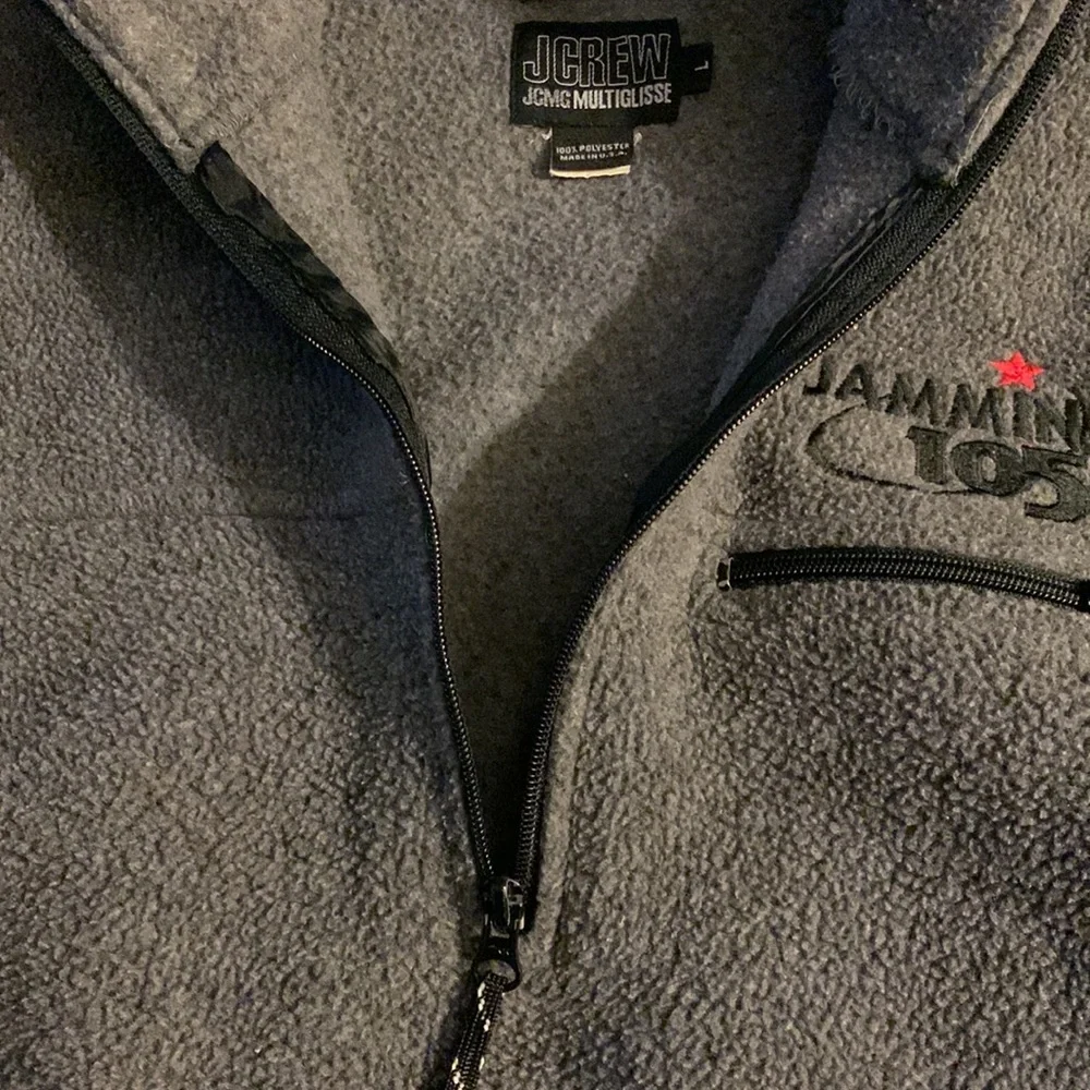 J.‎ CREW. JCMG-MULTIGLISSE. Vintage fleece jacket, 105 jammin logo. Gray